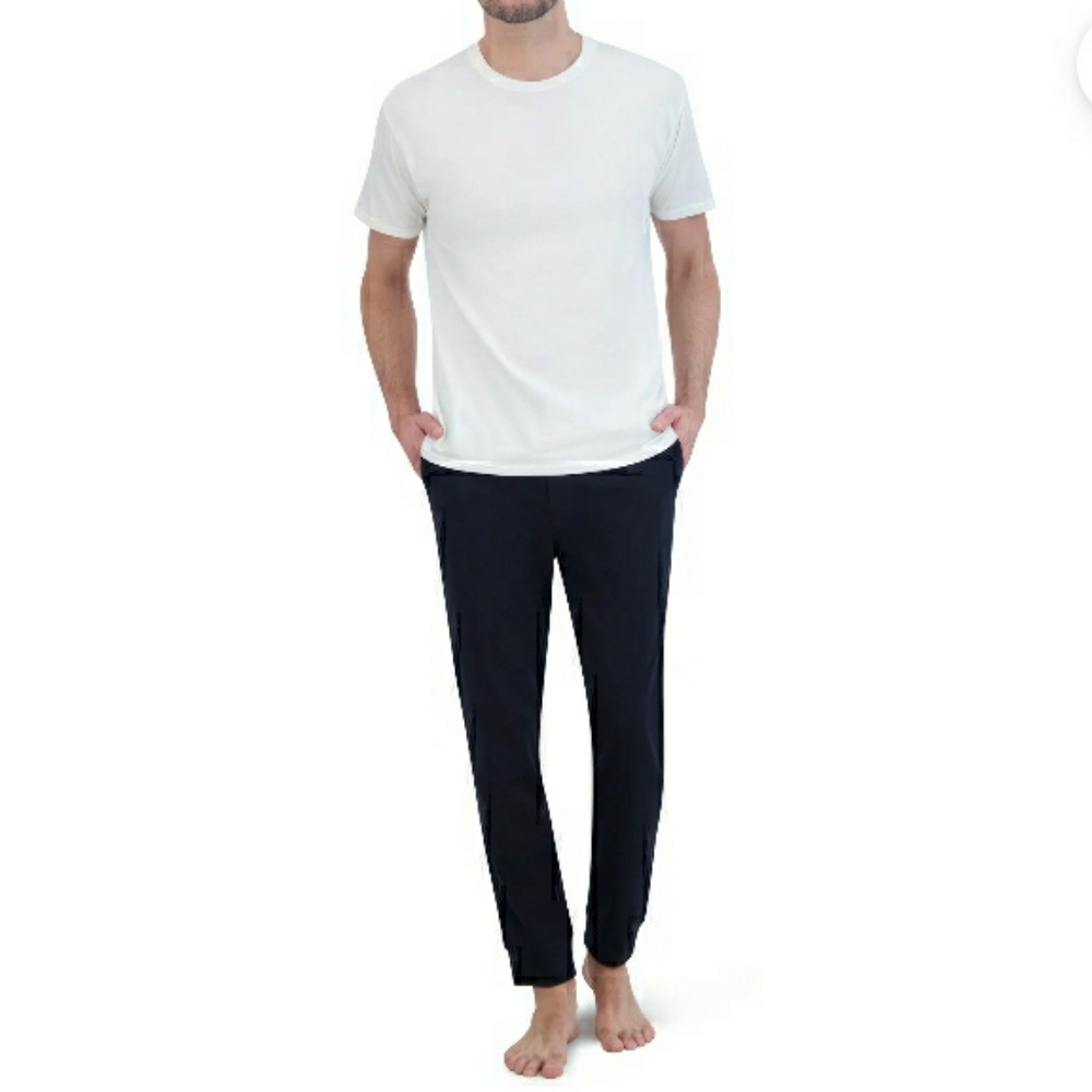 Hanes Mens Joggers Lounge Pants Black Cotton 2XL ๐ฅ NWT - Picture 2 of 12